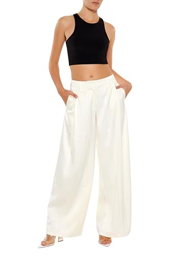 Forever 21 Satin-Hose fĂĽr Damen, Egret, X-GroĂź