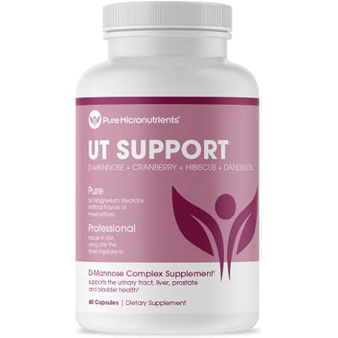 Pure D Mannose Capsules 1000mg - Fast Acting UTI Support - Urinary Tract Cleanse & Bladder Health - Cranberry, D-Mannose, Dandelion, Hibiscus Flower - 60 Veggie Caps Cover