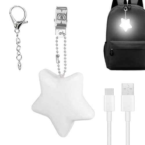 Luz Portátil Para Bolso - Luces LED Para Bolso Para Mujer | Lámpara LED Para Monedero Con Llavero Recargable Portátil | Lámpara De Bol-so Pequeña Activada Por Tac-to Para Mujeres Y Niñas (Estrella)