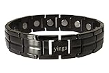 Original YINGA-VITAL® Magnetarmband mit 15 Magneten - Extrastarkes Magnetarmband für Herren Stil Schwarz, Länge 21,3cm.
