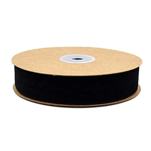 Afrsmw 25mm Cinta de Terciopelo 10 Meter/Roll Cinta Decorativa para Boda, Vacaciones,Decoracion del Hogar, Cumpleaños,Envolver Regalos,Lazos Negro Cover