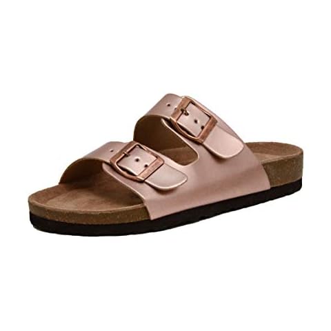 Women's Cushionaire, Lane Slide Sandals Gold, 7.5 Cover