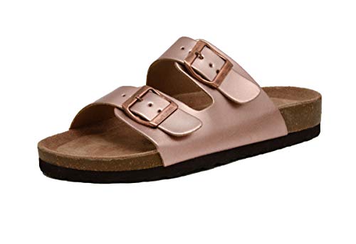 Cushionaire Women's, Lane Slide Sandals Gold, 8.5 #TOP24