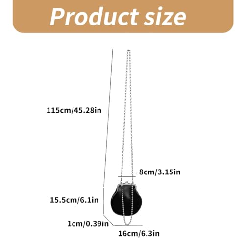 Women Elegant Small Evening Handbag with Beads Chain Strap PU 1eather Shoulder Crossbody Bag Kiss Lock Wedding Purse3