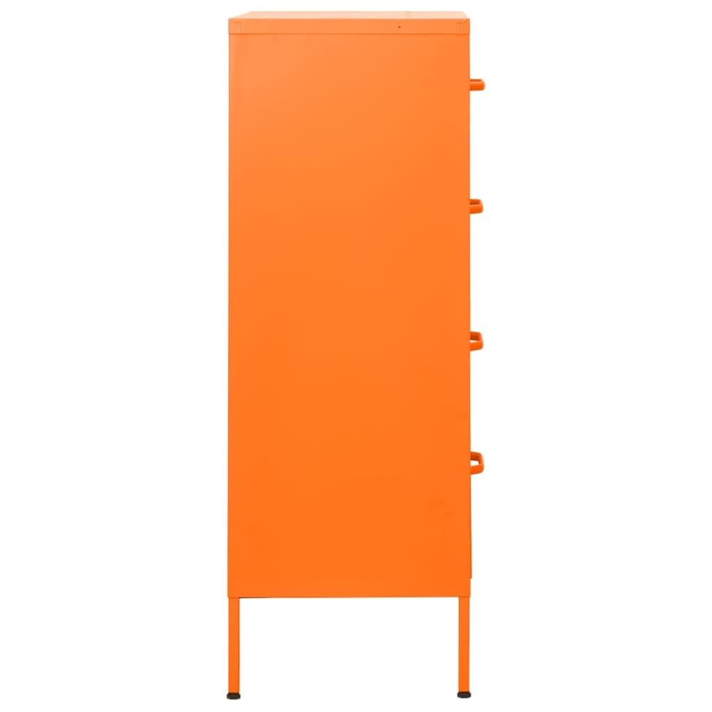 Cassettiera moderna in acciaio arancione, 80 x 35 x 101,5 cm, elegante soluzione per riporre oggetti, per camera da letto o soggiorno