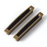 Goo-Ki 6 Pack 3 Inch （76mm） Hole Center Cabinet Pulls Antique Brass Zinc Alloy Kitchen Drawer Pulls Finger Pull Drawer Handles 2316-GT-76