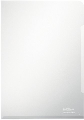 LEITZ® Sichthülle, PVC-Hartfolie, oben/rechts offen, A4, 0,15 mm, farblos (100 Stück), Sie erhalten 1 Packung á 100 Stück