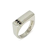 925 Sterling Silver Natural Sapphire Mens Wedding Band Ring - Size 4.25