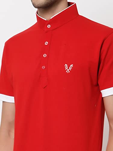 Image of UZARUS Men's Solid Cotton Regular Fit Polo T-Shirt