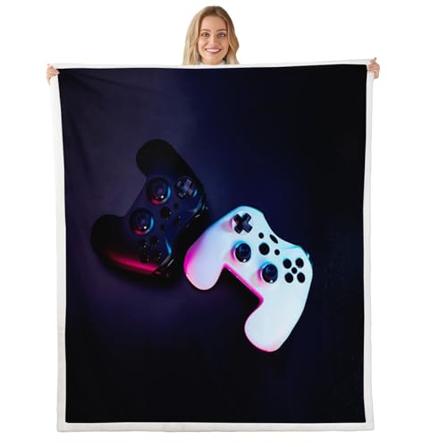 Feelyou Gamer Fuzzy Throw Blanket Gaming Fleece Blankets and Throws for Kids Boys Teens Video Game Controller Plush Microfiber Blankets Soft Warm Fluffy 40"x50"