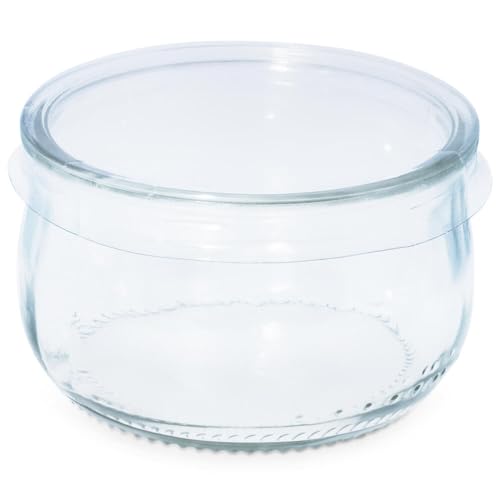 Vasos de Yogur de Cristal con Tapas Transparentes | Ideales para Velas Aromáticas, Centros Marineros y Más I 150 ml - Pack de 8