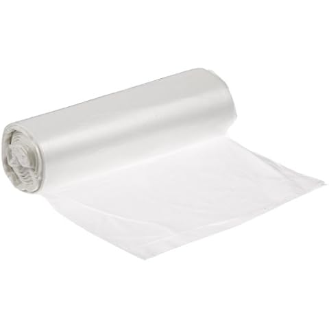 Spectrum CP242406N HDPE Institutional Trash Can Liner, 7-10 Gallon Capacity, 24" Length x 24" Width x 6 Micron Thick, White (Case of 1000) Cover