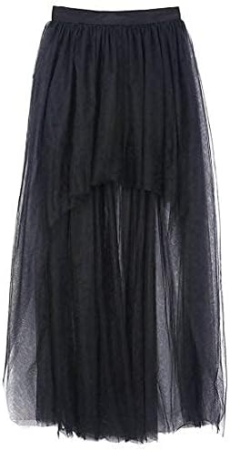 COSWE Women's High Waist Black Steampunk Gothic Asymmetrical Swallowtail Skirt M-5XL - Image 5