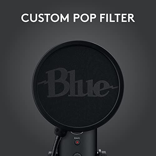Logitech G Blue Yeti Game Streaming Kit with Yeti USB Gaming Mic, Blue VO!CE Software, Exclusive Streamlabs Themes, Custom Blue Pop Filter, PC/Mac/PS4/PS5 - Blackout