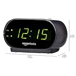 Amazon Basics Small Digital Oval Alarm Clock With LED Display, Nightlight & Battery Backup, Black, 4.5 x 3.5 x 2.4 Inches - Image 3