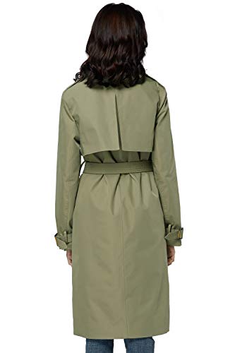 Orolay Women's 3/4 Length Double Breasted Trench Coat Lapel Jacket With Belt Green Xl #TOP1