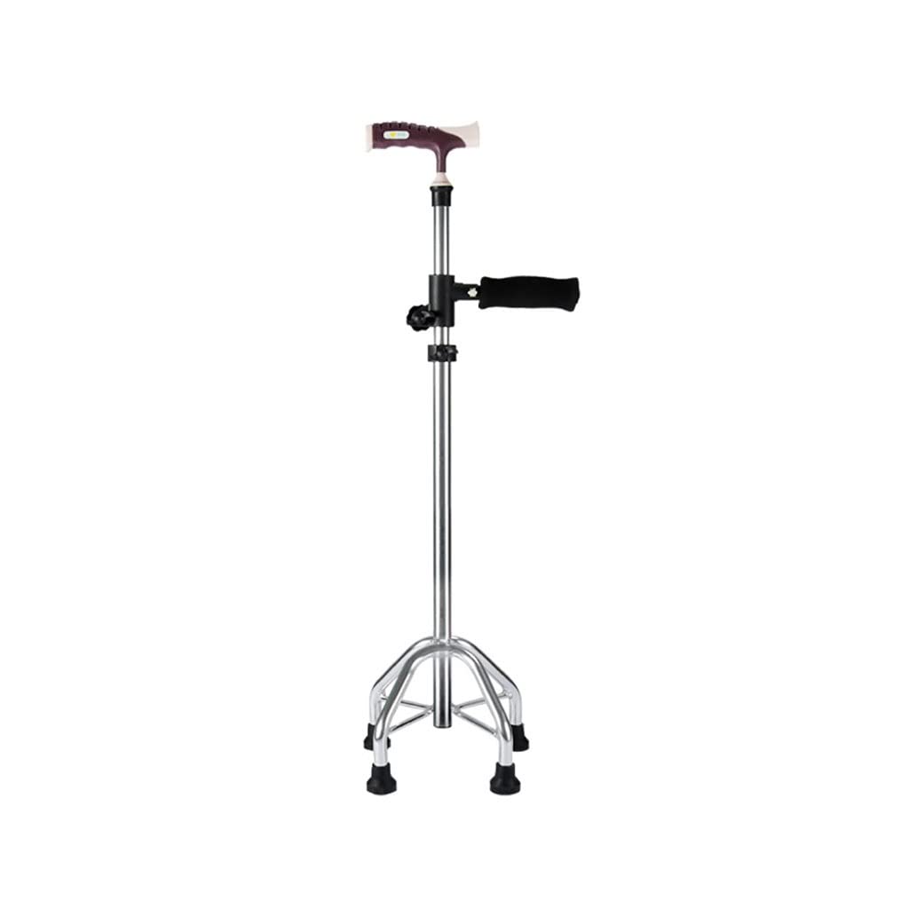 GCX- Muletas for Ancianos, bastón Ligero Antideslizante, bastón de Cuatro Patas, Andador, aleación de Aluminio de Cuatro Garras Firma (Color : Silver)