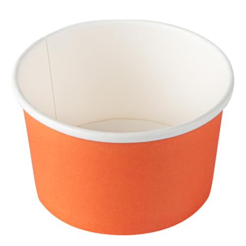 Image of Coppetta 5-Ounce Dessert Cups, 50 Disposable Ice Cream Cups - Lids Sold Separately, Sturdy, Orange Paper Frozen Yogurt Bowls, For Hot And Cold Foods, Perfect For Gelato Or Mousse - Restaurantware