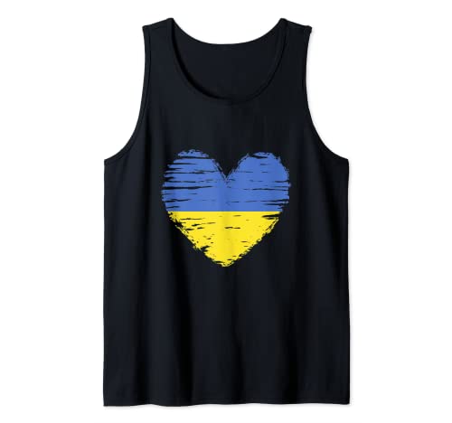 Ukraine Heart Ukrainian Flag Ukrainian Pride Camiseta sin Mangas