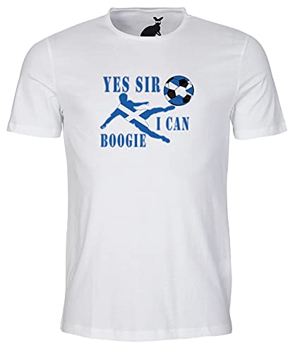 Yes Sir I Can Boogie Scotland Design Mens T Shirt bianco 73-75