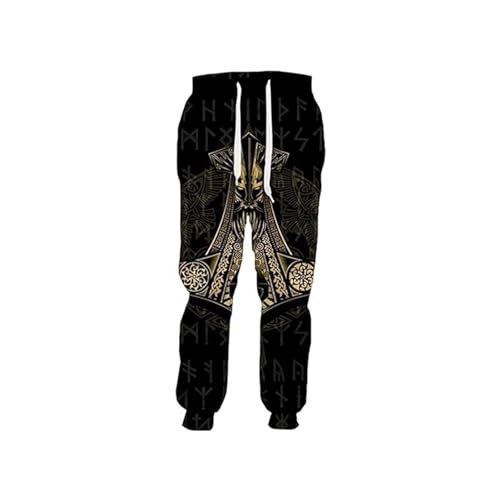 Calça De Moletom Nórdica Viking Jogging Impresso Em 3D Unissex Martelo De Odin Thor Padrão Harajuku