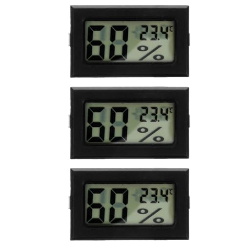 iplusmile 3 Pack Mini Hygrometer Thermometer, Celsius Meter Digital LCD Monitor for Indoor Room Humidity Temperature Gauge, Portable Hygrometer for Greenhouse Plant Reptile Terrarium