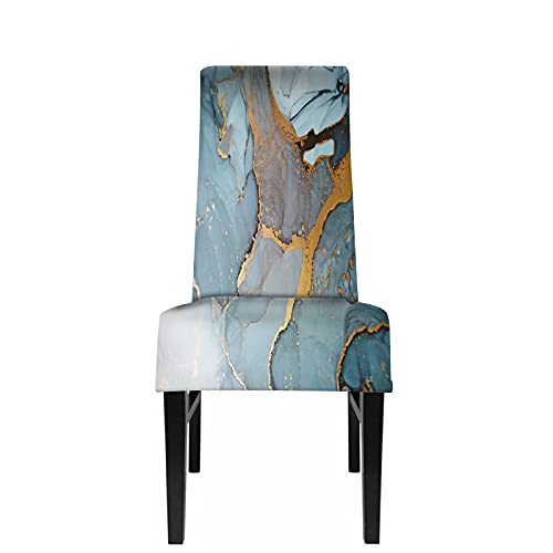 WONDERTIFY Ice Marble Chair Covers for Dining Room Aquamarine Spots Gouache Drawn Alcohol Ink Stains Burgundy and Pink Drops Stretch Slipcovers Chair Protector Decor for Home and Banquet