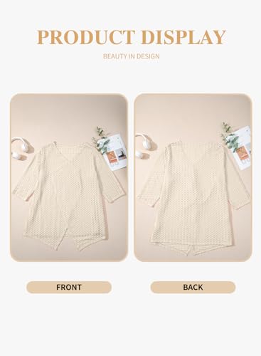 Image of Eytino Plus Size Cardigan for Women Lightweight Half Sleeve Summer Loose Kimono Cardigan Beach Cover Ups(1X-5X)