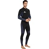 Wetsuits for Men, 4/3mm Mens Wetsuit, Front Zip Full Wetsuits Suit for Surfing, Swimming, Diving and Water Sports
