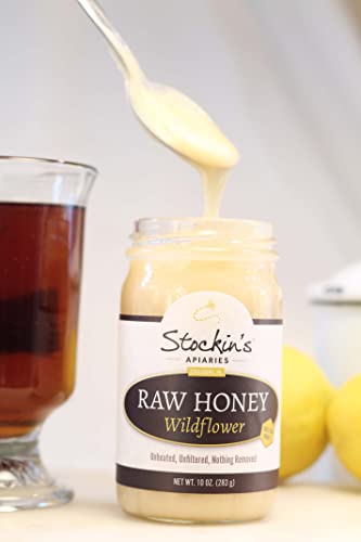 Stockin's Apiaries Raw Wildflower Honey, Unheated, Unfiltered, & Nutritious, 35.2 Oz. #TOP4