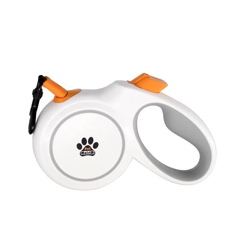 Guinzaglio retrattile per cani (M) - lunghezza massima 5 metri - per cani fino a 30 kg, nylon resistente, impugnatura ergonomica