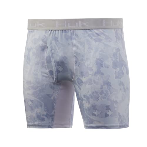Huk Men's Current Camo Boxer Brief | Dry Fit Camo Boxers With Anti-Microbial Treatment, Kenai, Small