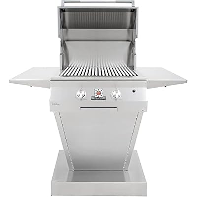 Solaire 27 Inch Deluxe All Infrared Natural Gas Grill On Angular Pedestal Base - SOL-IRBQ-27GIRXL-PED-NG