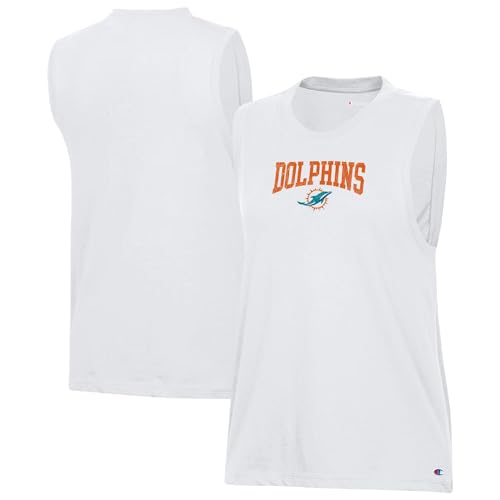 Champion Women's White Miami Dolphins Muscle Tank Top