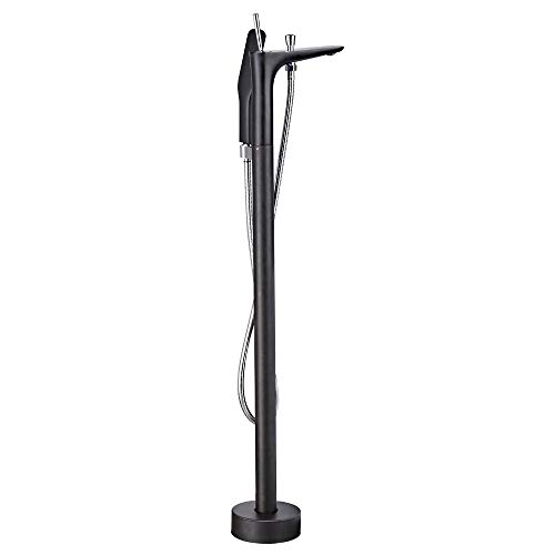 Mitigeur de baignoire autoportant monocommande avec douchette noir - 2