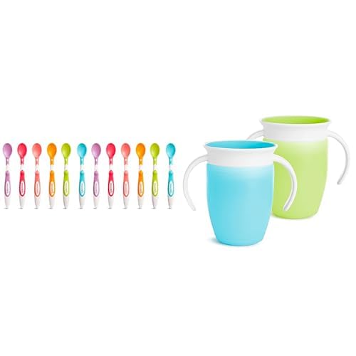 Image of Munchkin® Soft TipTM Infant Spoons, 12 Count & Miracle® 360 Trainer Sippy Cup, 7 Ounce, 2 Count
