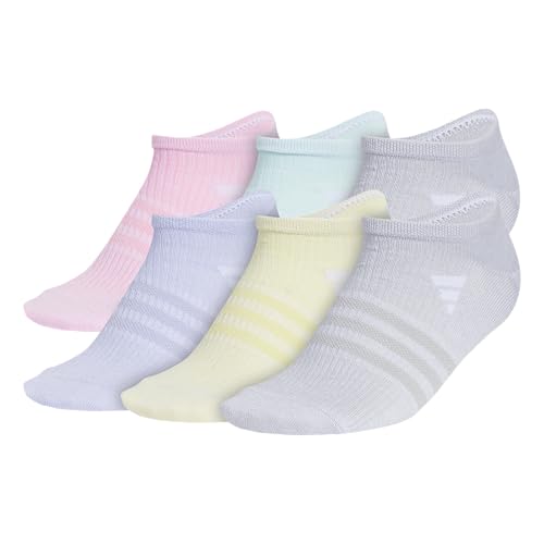 adidas Kids Girls 6 Pack Superlite 3.0 No Show Athletic Socks Socks - Blue, Pink, White