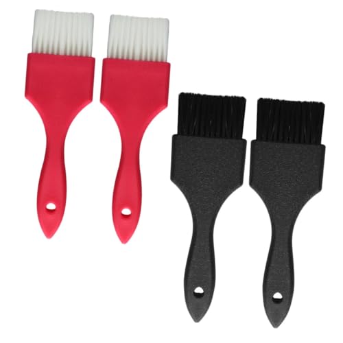 Gogogmee 4 pièces Pinceaux de Coloration Cheveux Salon Brosse Teinture Poils Rigides pour Application Uniforme à Domicile et Professionnelle Accessoires Coiffure Noir et Rouge