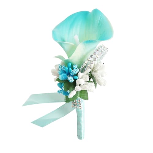 Alipis 1 Pc Broches para La Boda Ramo De Novia Broche De Novia De Boda Broche De Flores Flor En El Ojal Paseo Ramillete De Baile Ramos De Novia Cuerpo Boutonniere para Novias Blue