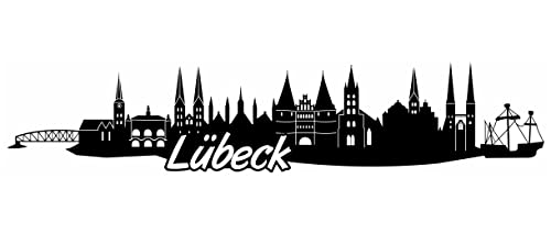 Samunshi® Lübeck Skyline Wandtattoo Sticker Aufkleber Wandaufkleber City Gedruckt Lübeck 120x25cm schwarz Samunshi® Lübeck Skyline Wandtattoo Sticker Aufkleber Wandaufkleber City Gedruckt Lübeck 120x25cm schwarz