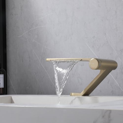 Robinet de lavabo avec jet cascade blanche et mitigeur mono-commande