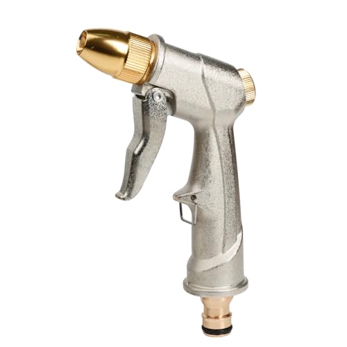 Pistola Pulverizadora de Metal, Pistola Manguera Jardín — Lanza Manual Resistente y Ligera con Modos de Pulverización, Conexión Rápida Estanca, para Riego, Lavado de Coches y Limpieza Exterior