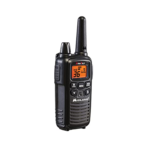 Image of Midland LXT600BBX4 FRS Business Walkie Talkies - Long Range 36-Channel Two-Way Radios with Headsets and Charging Base, NOAA Weather Alerts (8-Pack, Black)