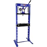 BOSTANA 12-Ton Hydraulic Shop Press, Bearing Press H-Frame Garage Floor with Adjustable Shop Press with Plate, Pressure Gauge, Hydraulic Shop Floor Press for Gears and Bearings, Blue