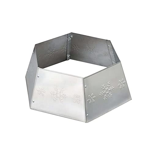 Metal Hexagon Shaped Snowfake Christmas Tree Skirt Steel Ring Collar Base Basket For Holiday Christmas Home Decoration