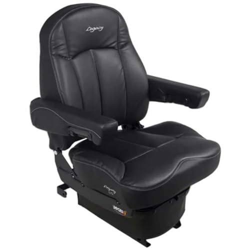 Semi-Truck Seat Legacy LO Low Base Mid Back in Black DuraLeather