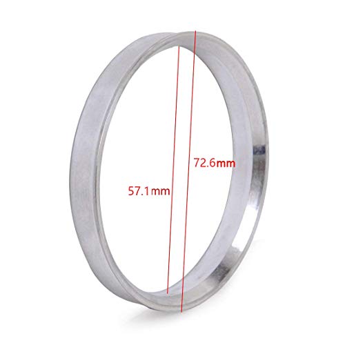 Image of ZHTEAPR 4pcs Wheel Hub Centric Rings 72.6 72.56 to 57.1 OD=72.6mm ID=57.1mm Aluminium Alloy Wheel Hubrings 57.1 to 72.6