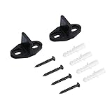 2PCS Adjustable Bottom Barn Door Floor Guides with Screws, T-Shape Design, Sliding Barn Door Hardware Track Kit Required Replacement Accessories (Black)