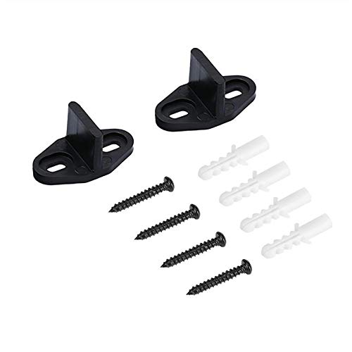 2PCS Adjustable Bottom Barn Door Floor Guides with Screws, T-Shape Design, Sliding Barn Door Hardware Track Kit Required Replacement Accessories (Black)
