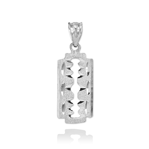 Fine 925 Sterling Silver Razor Blade Charm Pendant